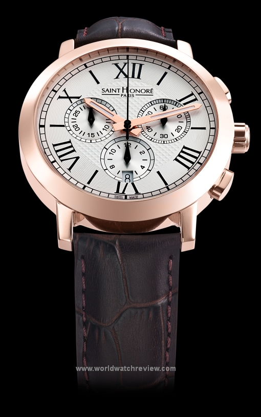 Saint Honore Trocadero Chronograph watch in a rose gold PVD body