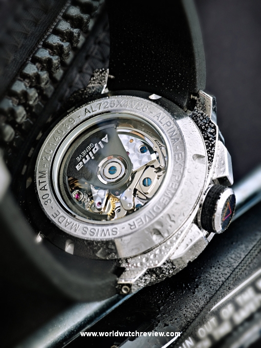 Alpina Extreme Diver 300 Automatic Chronograph wrist watch (transparent case back cover)