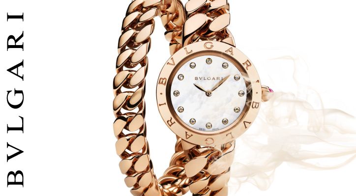 bulgari gold chain watch