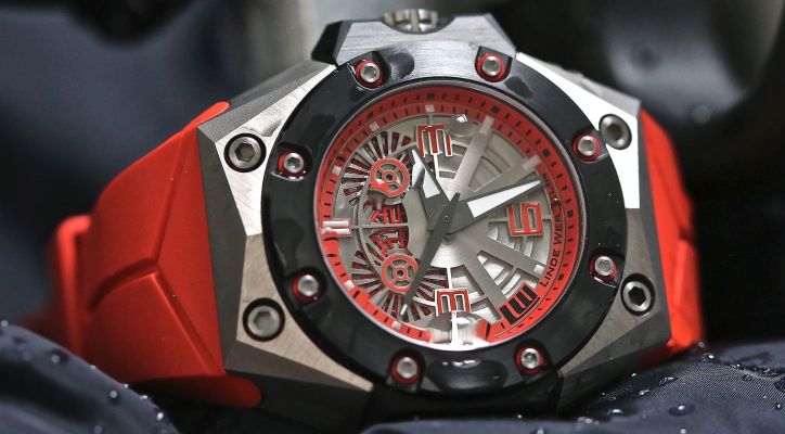 Linde Werdelin Oktopus II Titanium Double Date Red Limited Edition watch