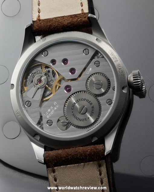 Chr. Ward C8 Regulator Pilot's watch in stainless steel (transparent case back)
