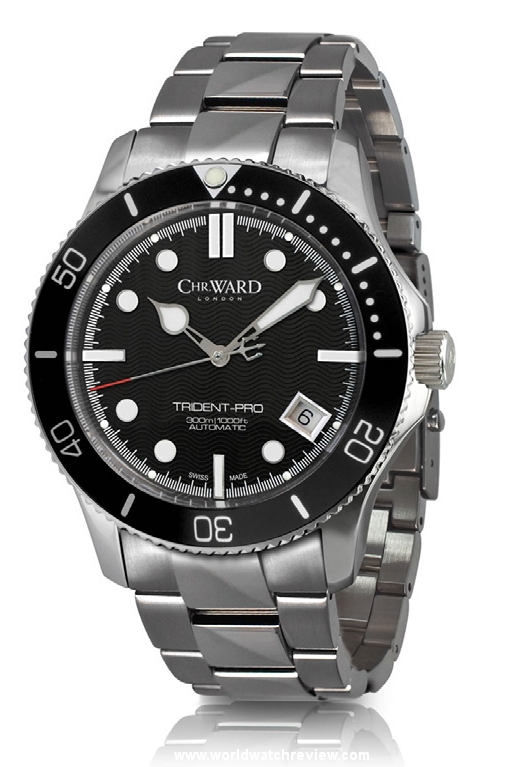 Chr. Ward C61 Trident-Pro (black bezel, stainless steel bracelet)