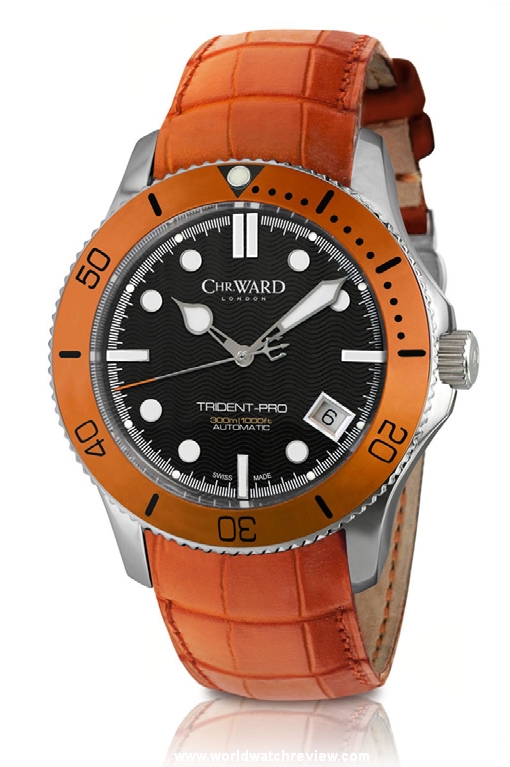 Chr. Ward C61 Trident-Pro (orange bezel and leather strap)