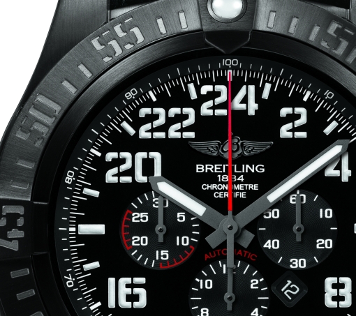 Breitling Super Avenger Military (dial and bezel fragment)