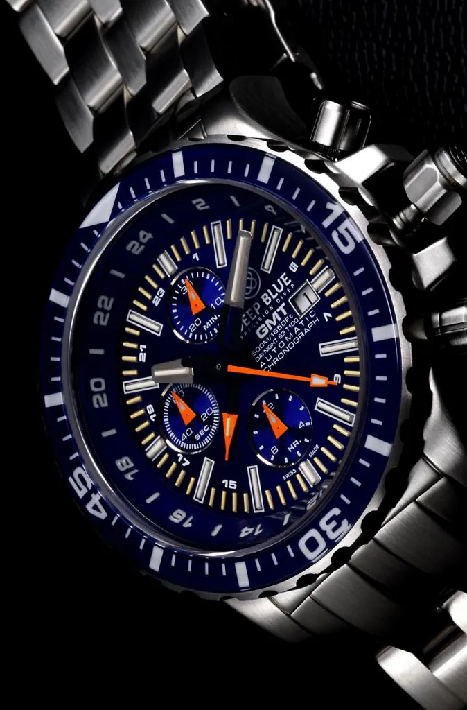 Deep Blue Daynight T-100 GMT Chronograph (blue dial)