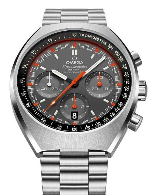 Omega Speedmaster Mark II 1969 Reissue Racing Professional Exotic Orange (front view)