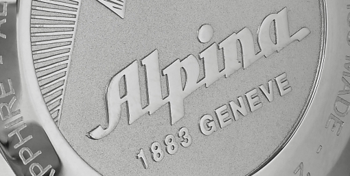 Alpina Alpiner Chronograph (stainless steel bracelet, engraved case back cover, fragment)