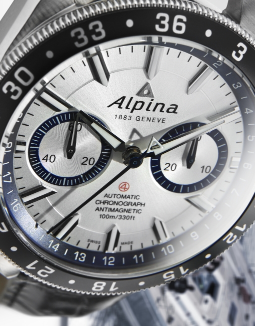 Alpina Alpiner 4 Chronograph "Race for Water" (AL-860AD5AQ6, silver sunray dial)