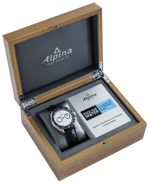 Alpina Alpiner 4 Chronograph "Race for Water" (Ref. AL-860AD5AQ6, wooden presentation box)