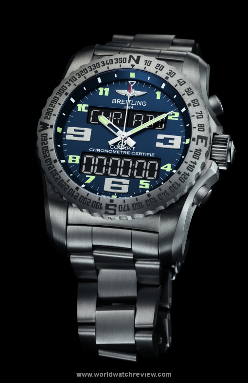 Breitling Cockpit B50 (front, blue dial, brushed titanium)