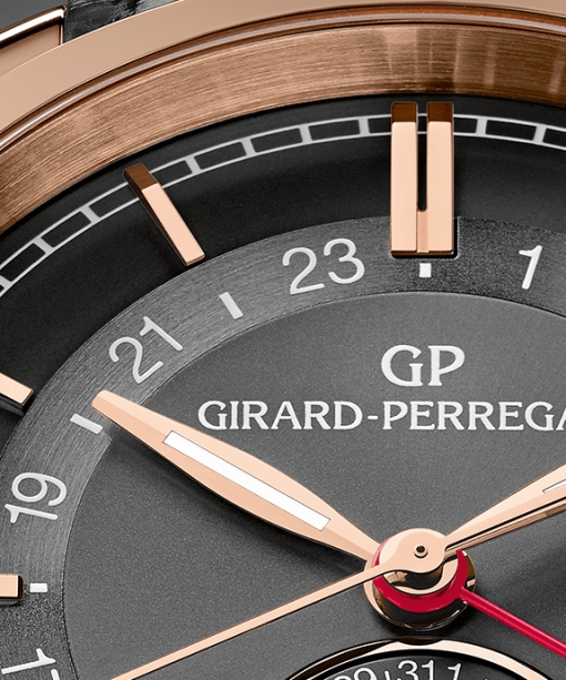 Girard-Perregaux Dual Time Automatic in Rose Gold (ref. 49544-52-131-bb60, dial fragment)