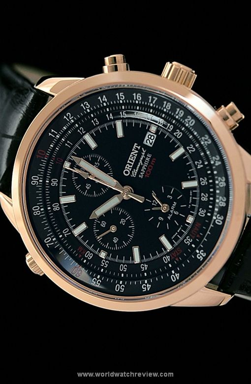 Orient Dyno Alarm Quartz Chronograph (FTD09004B, black dial)