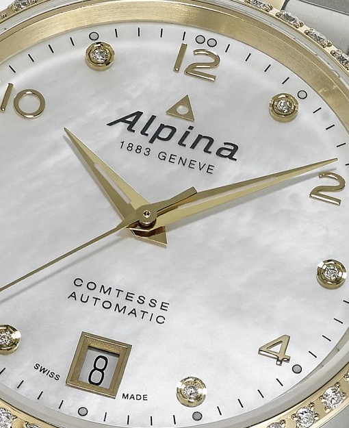 Alpina Comtesse two-tone with diamonds (dial fragment)