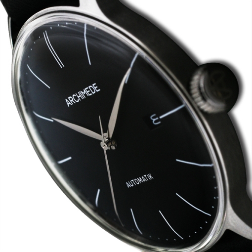 Archimede 1950's Automatic (black dial, side view)