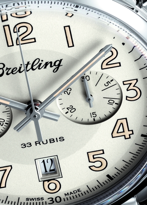 Breitling Transocean Chronograph 1915 (mercury silver dial, fragment)