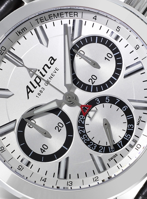 Alpina Alpiner 4 Manufacture Flyback Chronograph (dial detail)