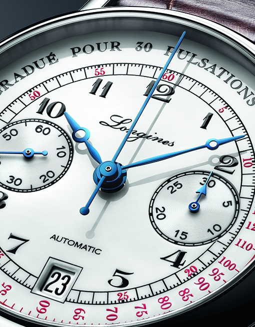 Longines Pulsometer Chronograph Automatic (dial detail)
