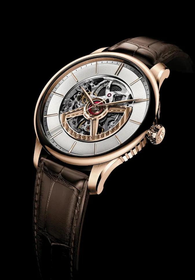 Perrelet First Class Double Rotor Skeleton 20th Anniversary in rose gold