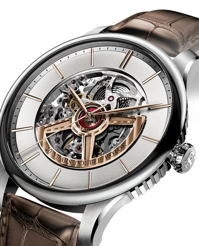 Perrelet First Class Double Rotor Skeleton 20th Anniversary in stainless steel