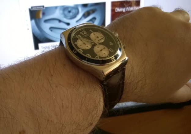 Swatch Irony Browned Quartz Chronograph (wrist shot photo)