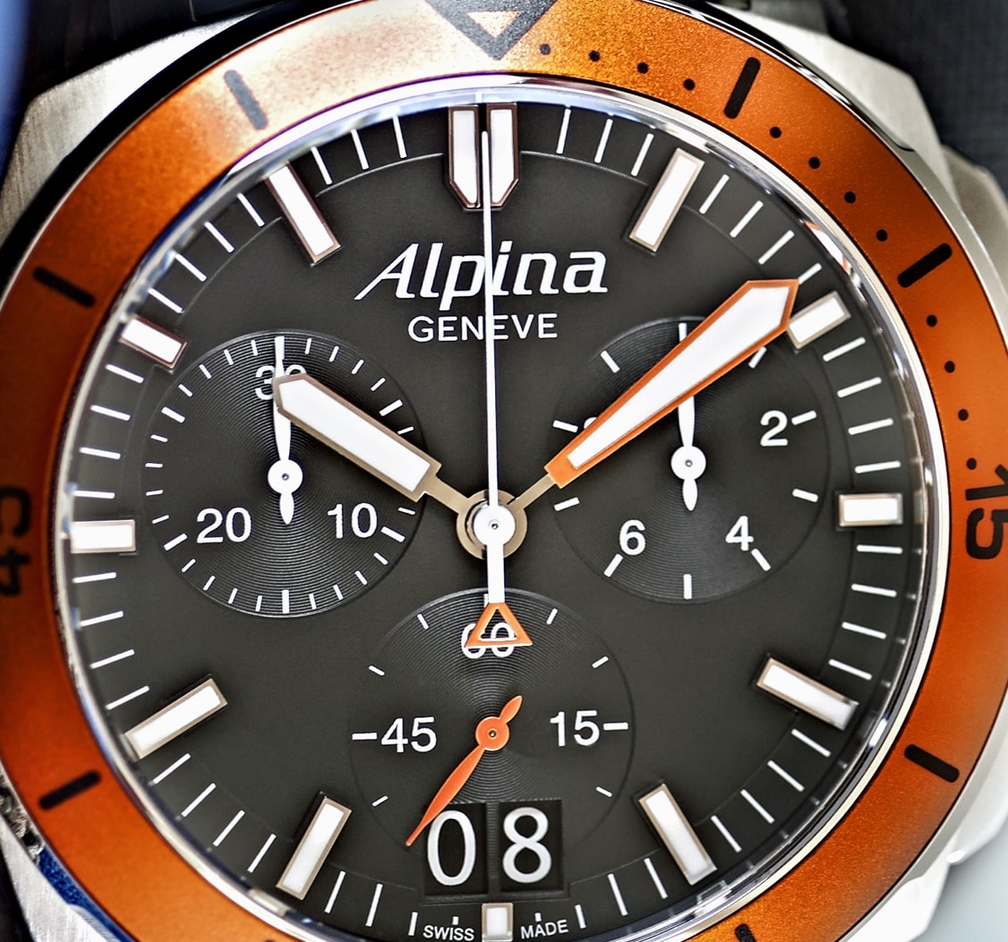 Alpina Seastrong Diver 300 Chronograph Big Date (orange bezel, fragment