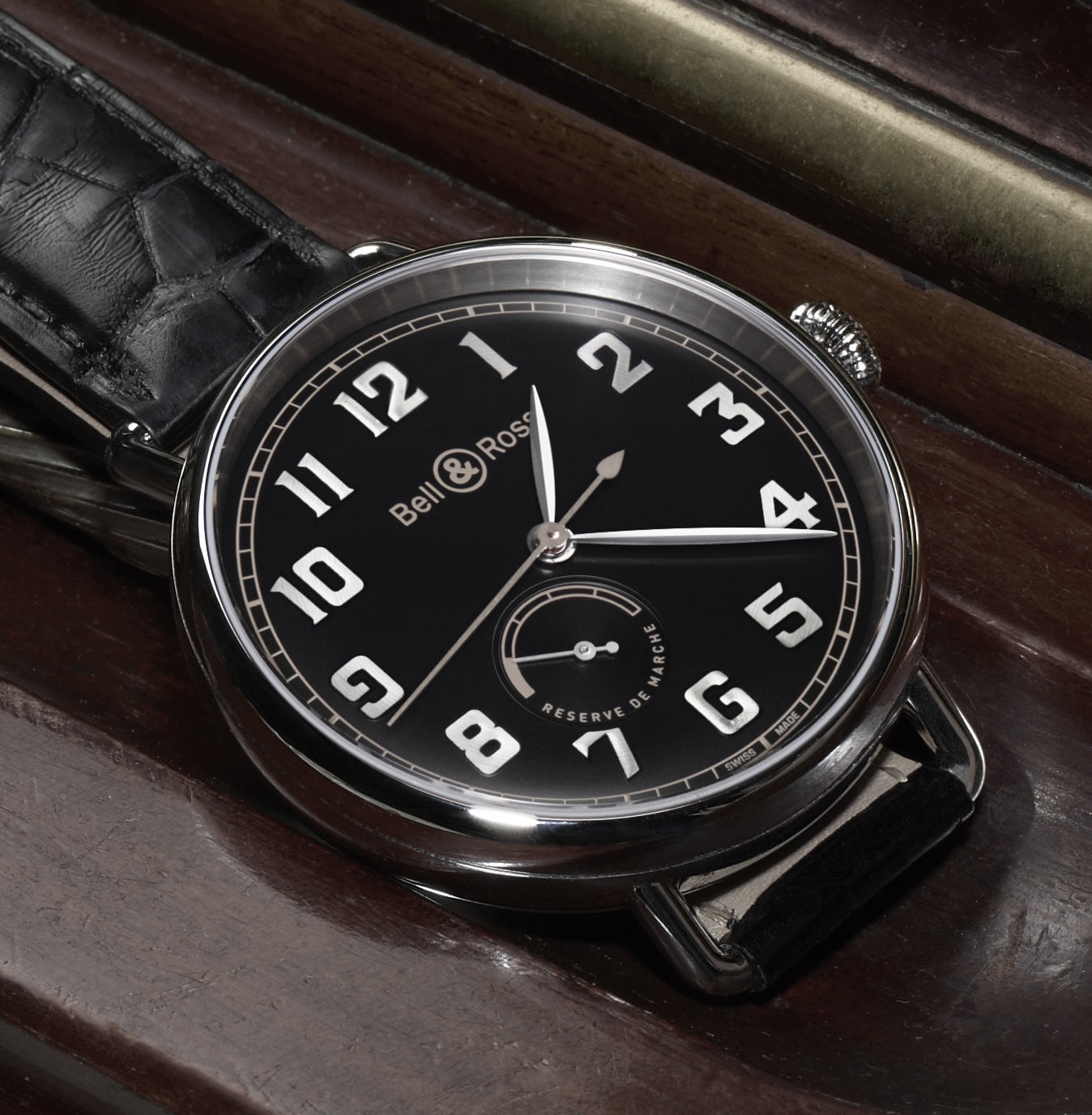 Bell & Ross WW1-97 Heritage (ref. BRWW197-HER-ST/SCR, black dial)