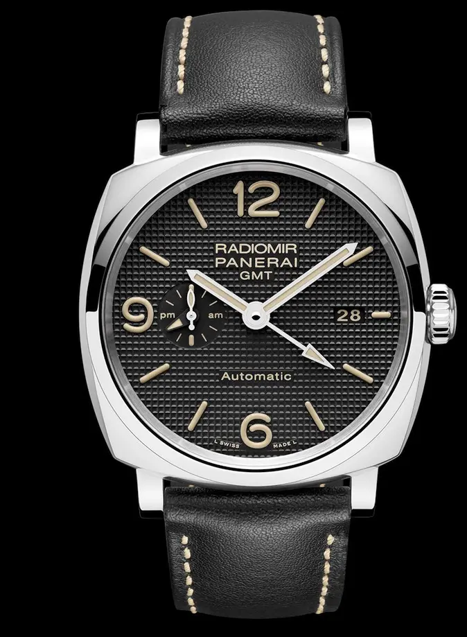 Panerai Radiomir 1940 3 Days GMT Acciaio (PAM 627, front view)