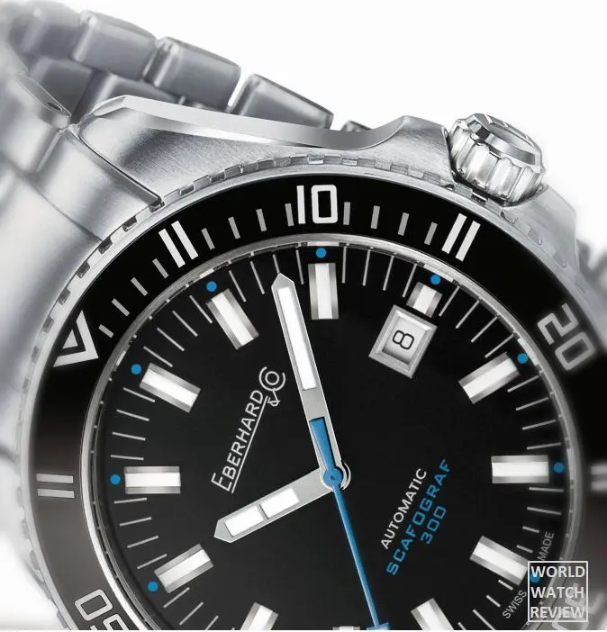 Eberhard & Co. Scafograf 300 41034 (black dial, blue accents)