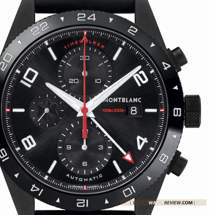 Montblanc TimeWalker Chronograph UTC Ceramic 116101 (dial and bezel)