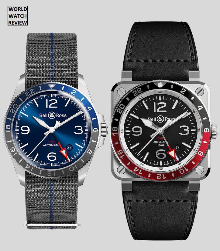 Bell & Ross BR 03-93 GMT 100M (ref. BR0393-BL-ST/SCA, comparison)