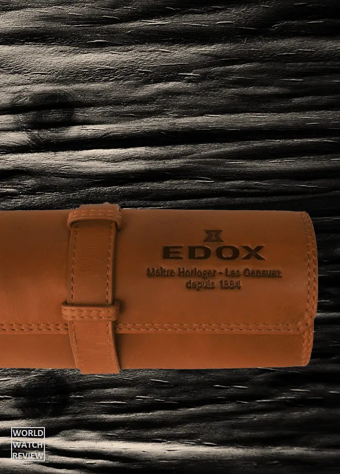 Edox Skydiver Date 80126-3VIN-GDN Aged Steel (travel pouch)